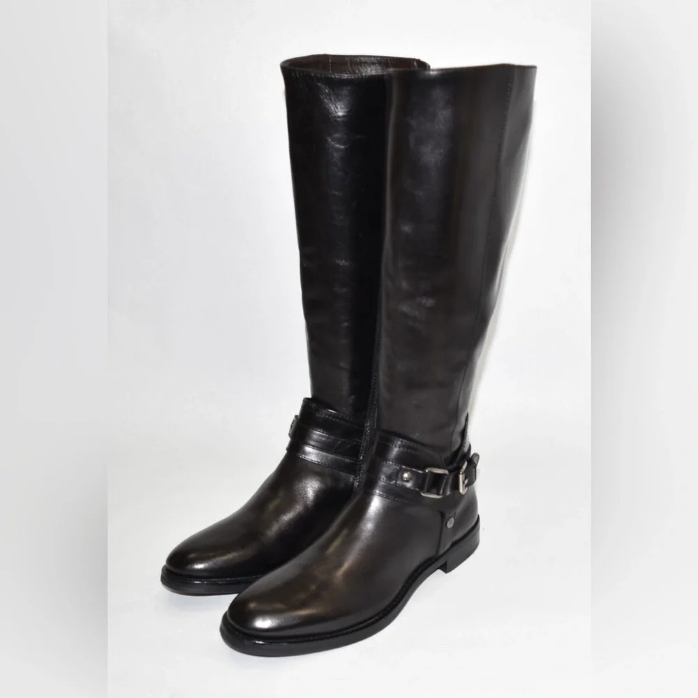 NWOB AGL Attilio Guisti Leombruni Black Leather Riding Boot in Black - Size 37
